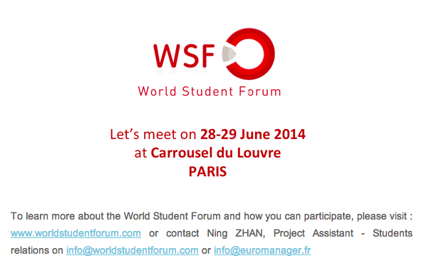 WSF2015's tweet photo. World Student Forum's newsletter for the students: http://t.co/61Pmsu6Yif http://t.co/cu8jsnexkE