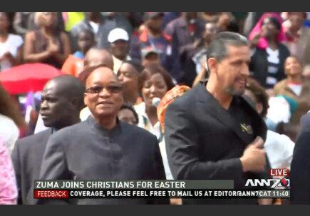 DripDripSplash1's tweet photo. President Jacob Zuma at Ellis Park Stadium for Universal Church of the Kingdom of God #Easter service http://t.co/Luo73scJKK