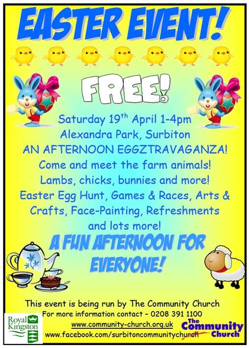 Jenz_T's tweet photo. Easter Family Fun Day TOMORROW! Alexandra Park, Tolworth. The Farm is coming! #Surbiton #Tolworth Please RT! http://t.co/FsjSZ1JUbz