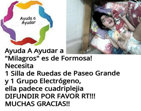 iudica's tweet photo. #TodosPorMilagros por favor RT URGENTE!!! @OngAyudaAyudar MUCHAS GRACIAS!! http://t.co/bzLuFy2Jdq”