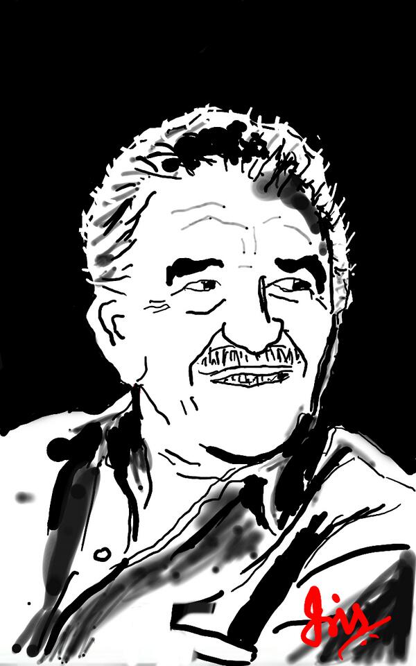 irisvalsanleela's tweet photo. my sketch of #Marquez #RIPMarquez #RIPGabrielGarciaMarquez #RIPGabrielGarcia http://t.co/8nP5cKuV6f