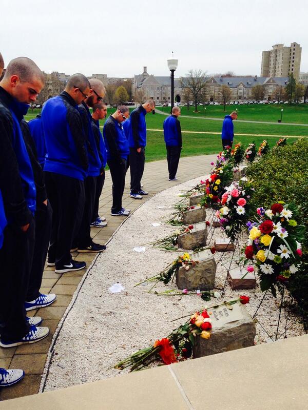 DukeSPORTSPERF's tweet photo. At the Virginia Tech school shooting memorial with @Duke_BASE. #VTech #WeRemember http://t.co/iK8aXipjpV