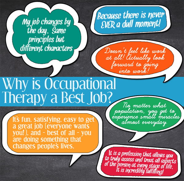 Wondering why occupational therapy is a <a href="/careercast/">CareerCast</a> best job? Here's why OTs love their job. #OTMonth