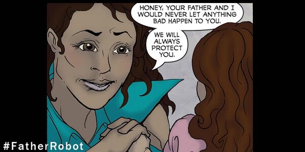 FatherRobot's tweet image. Parenthood is promising the impossible. And then doing it. #FatherRobot #fatherhood #motherhood #indiecomics @215Ink