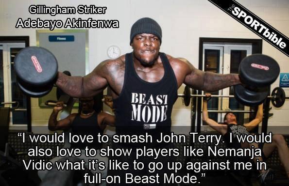 timboroome's tweet photo. @Gilks87 @arsenalsherry86 “@SportHumour: Adebayo Akinfenwa! http://t.co/BWaPzgUGZD”