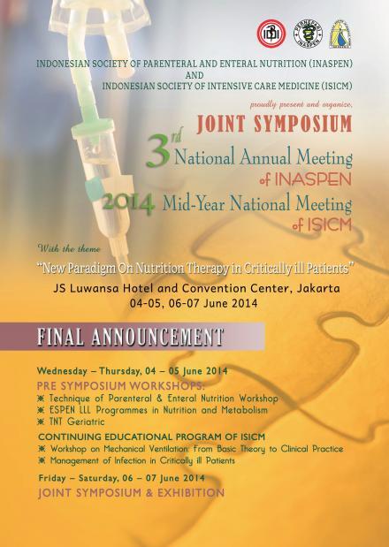 MDCweb's tweet photo. Joint Symposium: 2014 Mid Year National Meeting of ISICM &amp; 3rd INASPEN
Jakarta, 4-7 Juni 2014
http://t.co/Gne3s81RHh http://t.co/HySQZ8X7uA