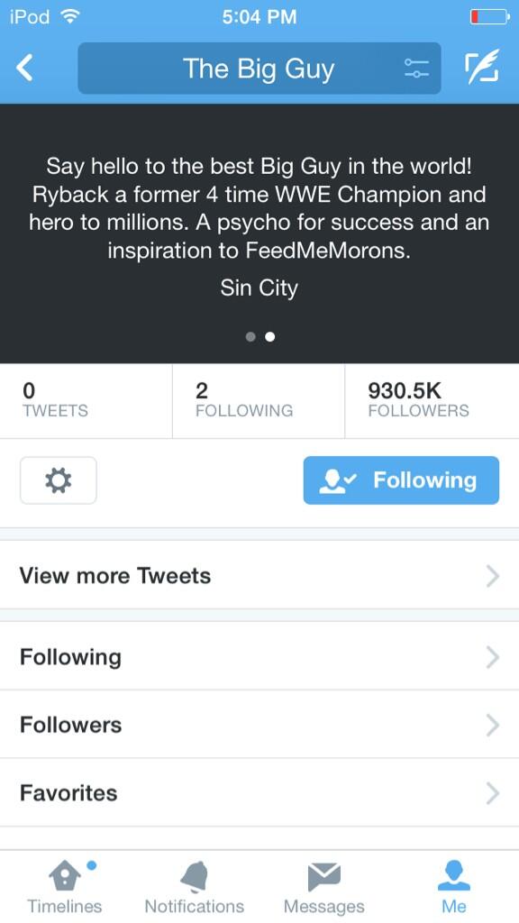 Heel4Lif3's tweet image. Lmao Ryback's bio is great #RybackRules