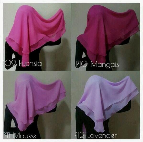 12 daripada 20 warna tudung ruffle :)