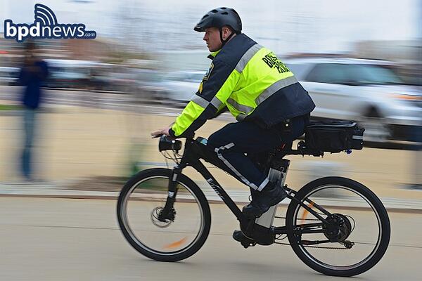 bostonpolice's tweet image. New Bikes for the #BPD: Come Marathon Monday – the BPD will roll out 6 new electric bikes and they look awesome!!!