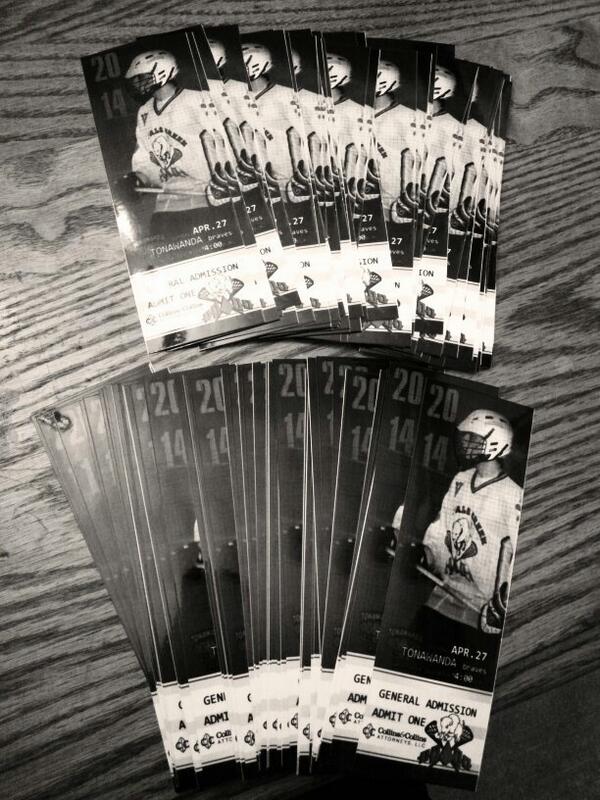 Get your individual game tickets now.  Season starts on Sunday April 27 vs. The Tonawanda Braves 4pm Cazenovia Rink