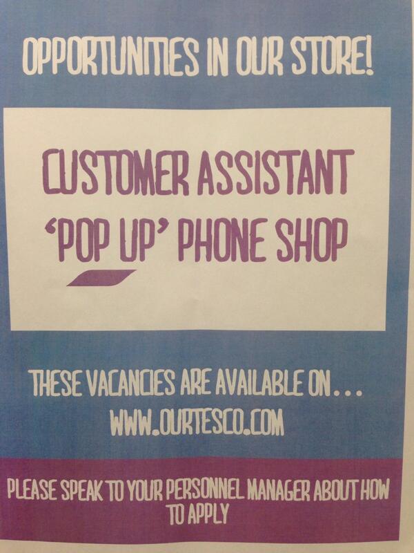 "<a href="/mikerw987/">Mike Wheatley</a>: New exciting F/T role in Clevedon tues- Saturday 10-7pm <a href="/Clevedon2288/">Tesco Clevedon 2288</a> "