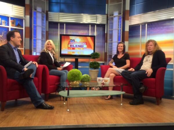 Megadeth's tweet photo. On the set of @LVMorningBlend  with Sarah Churman. http://t.co/QE2AjBKTf5