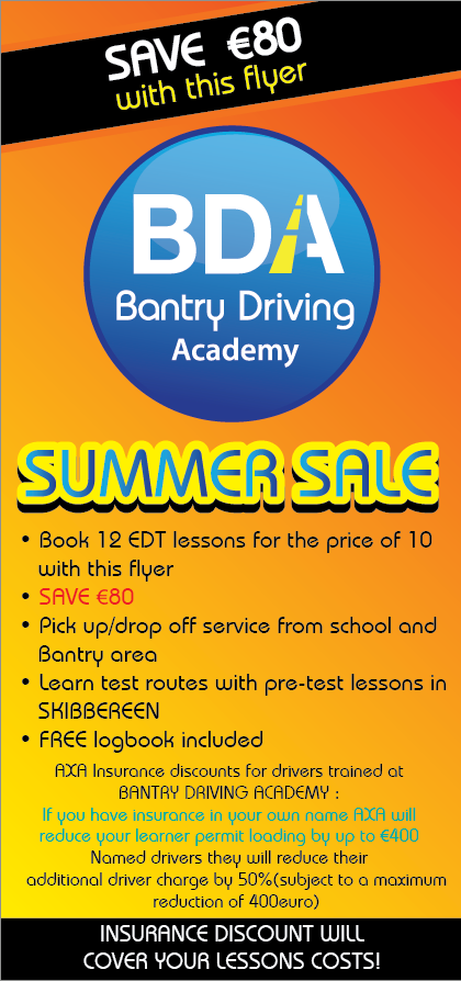 BantryDriving's tweet photo. Save €80 when you take your driving lessons with the @BantryDriving Academy at its top-class training centre. http://t.co/zSu5g1Zt9k