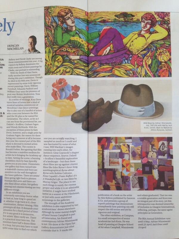 openeyegallerye's tweet photo. Thank you to Duncan Macmillan @scotsman_arts for 5* review #wiszniewski be sure to catch the exhibition before Thurs http://t.co/stxNvhBZyP