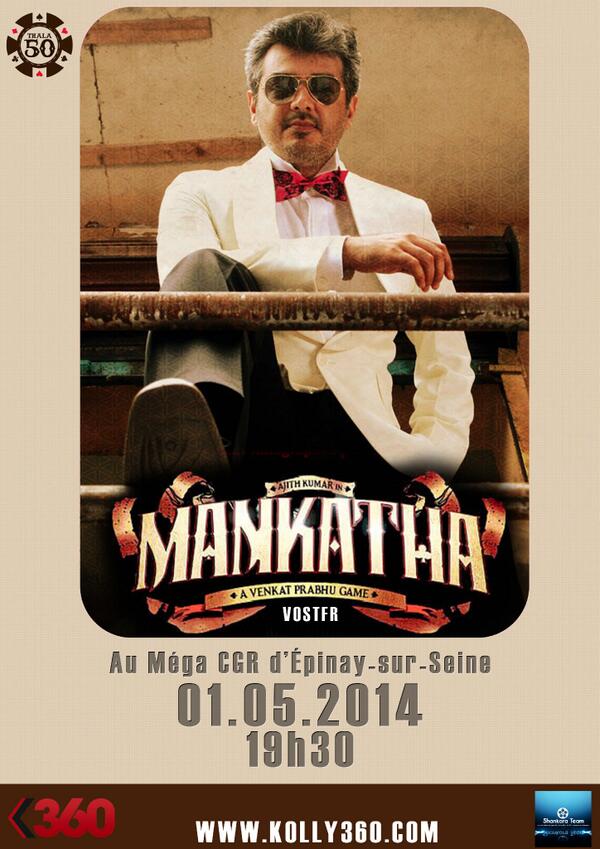 kolly360's tweet photo. #Mankatha will be screened on May 1st in France with french subtitles. @dirvenkatprabhu @Premgiamaren @dhayaalagiri http://t.co/jaru47ahAQ