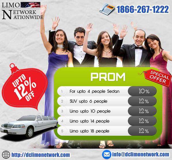 dclimo_network's tweet image. Special Discounts available for PROM Season. Upto 12% discounts on Sedans, SUVs and Limos.
dclimonetwork.com