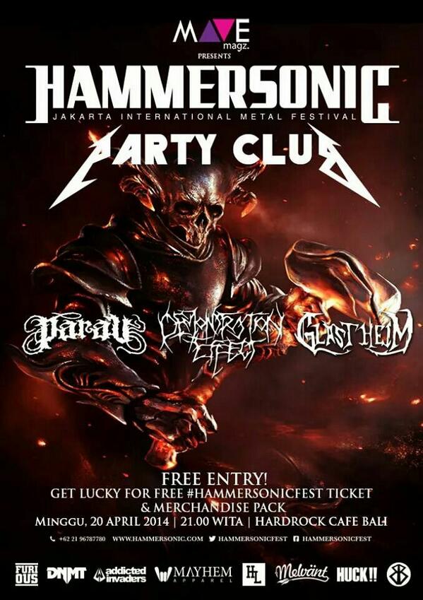 Sobat Metalhead mari mrapat bsk 20.4.14 10PM <a href="/hardrockbali/">Hard Rock Cafe Bali</a> . Kami gigs bareng <a href="/Parau666/">Parau Official</a> <a href="/Glast_Heim/">GLAST HEIM OFFICIAL</a> c u \m/