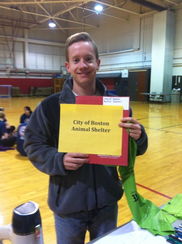 BUCSC's tweet photo. Nick excited to go to the City of Boston Animal Shelter for @bugds! @bualumni #bugds http://t.co/UN1uwDjzxW