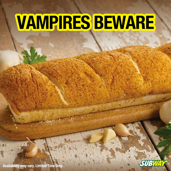 Subway On Twitter It S True We Ve Got Freshly Baked Garlic Bread Subway This Month National Garlic Day Http T Co Fkonqu41ze