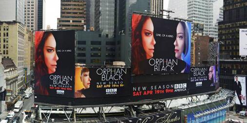OrphanBlack's tweet photo. Rachel wasn't happy when we told her she had to share the billboard with Sarah, Alison &amp; Cosima. #CloneClub #Proclone http://t.co/9KQppuh9Yj