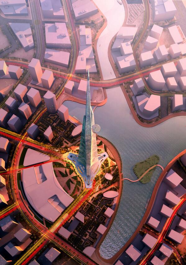 mashable's tweet photo. Kingdom Tower in Saudi Arabia will soon be the world's tallest building. http://t.co/sMBmG75uPL http://t.co/XH1oO3maCg