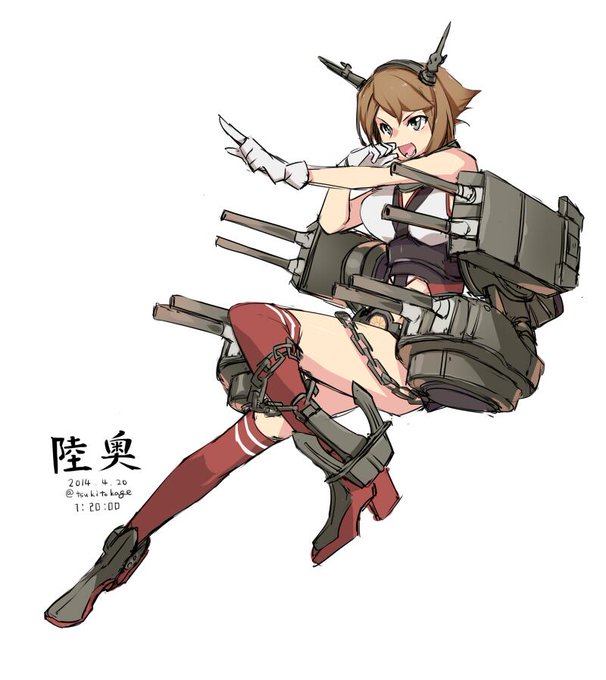 寝てて遅くなったけど、むっちゃん #艦これ版深夜の真剣お絵描き60分一本勝負 