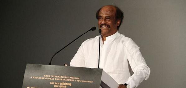 #Rajnikanth at #Vikramsimha Curtain Raiser in Imax Hyderabad.