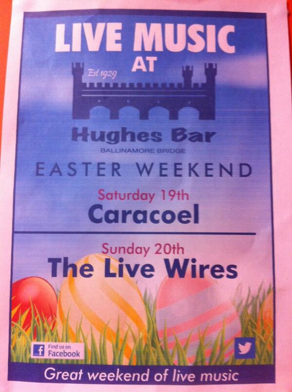 Hughes_Bar's tweet image. Great Bank Holiday weekend guaranteed here at Hughes Bar Ballinamore Bridge. Come on down for Cara Ceol tonight 😊👌🎤