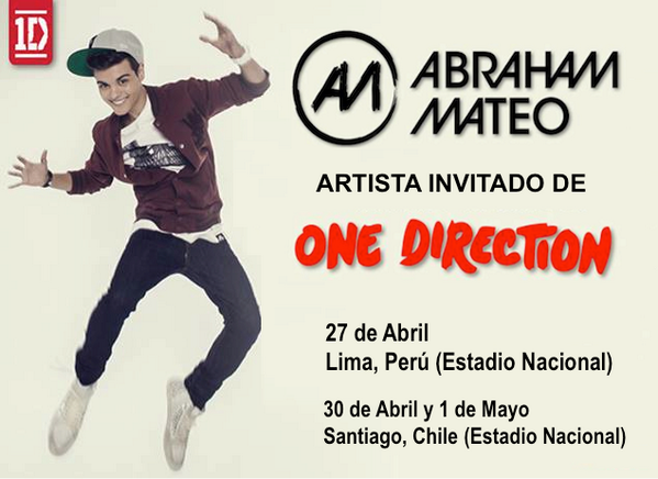 AbrahamMateo's tweet photo. Deseando ABRAZAR a mis Abrahamers de Perú y Chile! A solo 8 días de mi primer viaje a Latinoamérica! #MuchaIlusión ;) http://t.co/46DGndvX4T