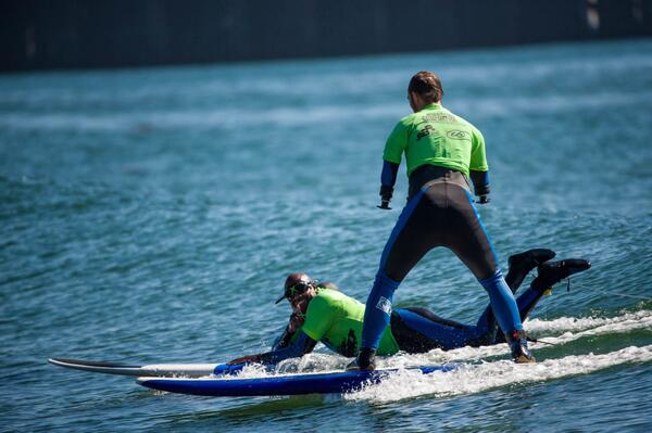 CrossFit's tweet photo. .@OperationSurf took wounded warriors surfing this month in #SantaCruz, #California for recreational rehab. #CrossFit http://t.co/h5196DxxGO
