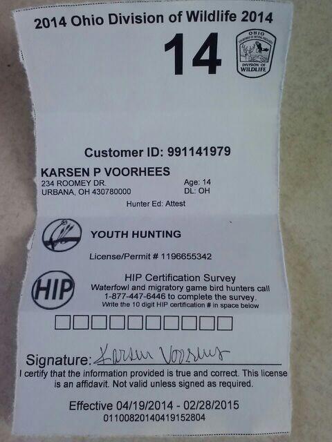 karsenpfreeman's tweet image. Officially legal to shoot a gun. #huntingpermit