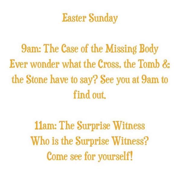 Tomorrow! 9am and 11am! See you there!!!