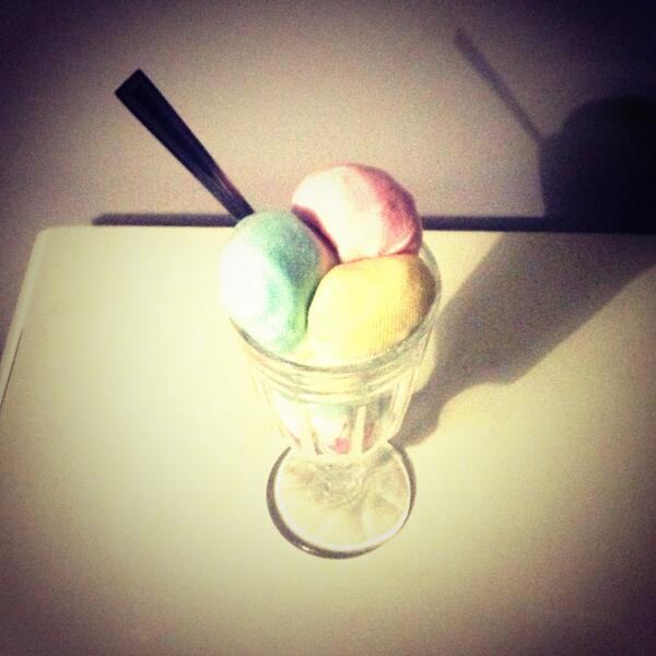 creationbykrose's tweet photo. We often desire the things that are not so good for us! - Mint, Strawberry and Lemon scoops! #socks #babies http://t.co/Hxa2lvVPK9