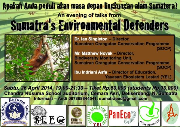 FINAL WEEK - conservation talks - Dr.Ian Singleton, Matt Novak &amp; Indriani Asfa RESERVE TICKETS NOW! <a href="/endsurabayazoo/">ShutDown SurabayaZoo</a>
