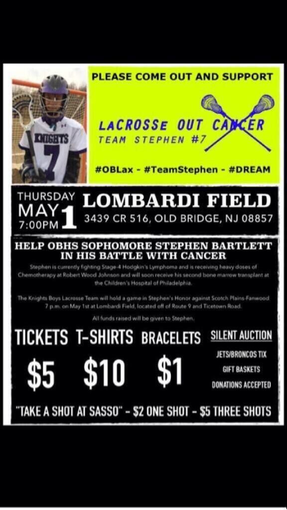 Everyone come out May 1st to help Stephen in his battle with cancer #teamstephen #laCROSSEOUTCANCER