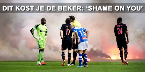 wijzijnajax020's tweet photo. DIT KOST JE DE BEKER: ‘SHAME ON YOU’ #ajax #afca #vak410 @AjaxFanzoneNL #wzawzdb #wijzijnajax #pecaja #KNVB #beker http://t.co/Yjt4RDbioF