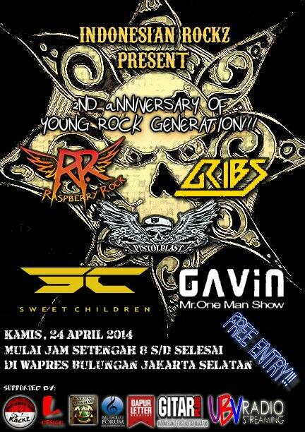 RaspberryRock1's tweet photo. Saksikan pergelaran akbar musisi ROCK muda di "2nd Anniversary @INDONESIANROCKZ ",Kamis 24 April 2014. \m/ \m/ http://t.co/tJ1gB9ru44