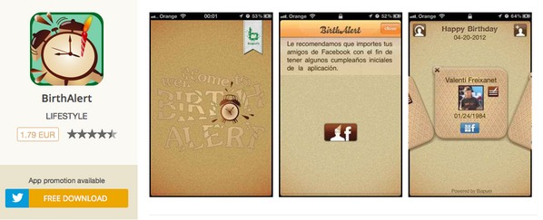 Tweetanapp's tweet photo. Never forget friends birthdates with BirthAlert for #iOS. Enter here and get it for FREE now!
http://t.co/7PvnjqI4Um http://t.co/S4PySIC4G3