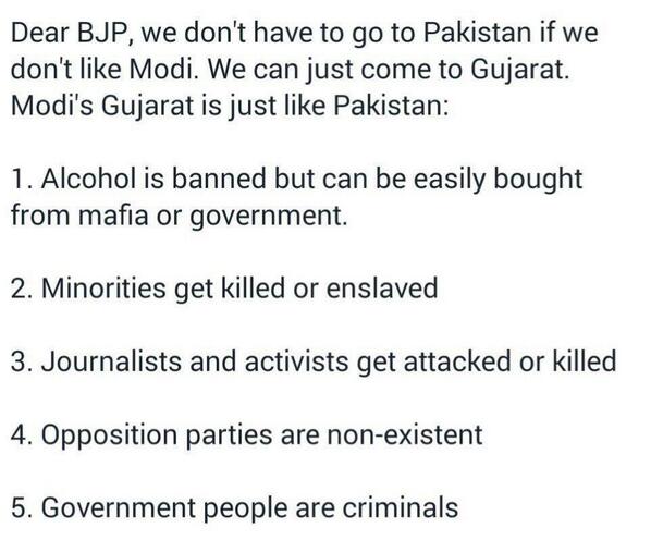 ranjanri's tweet image. &quot;@bigotry_watch: #ModiSendMeToPak as according to this, Pakistan=Gujarat. http://t.co/bI3V9OfCHF&quot; 100% True..