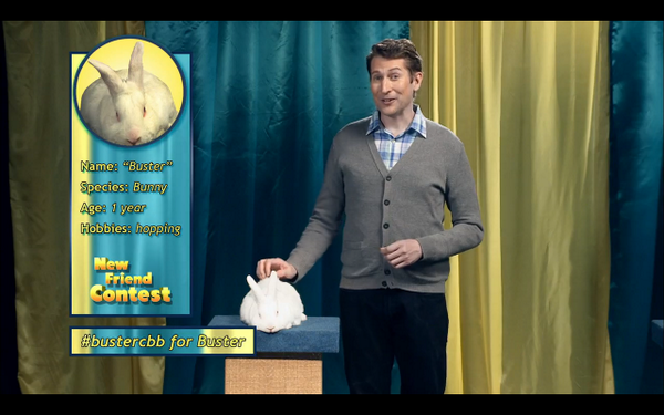 ComedyBangBang's tweet photo. Nothing says Easter quite like a bunny you're trying to kill, stuff, and mount on a wall. #BusterCBB http://t.co/MVkPxbmvLK