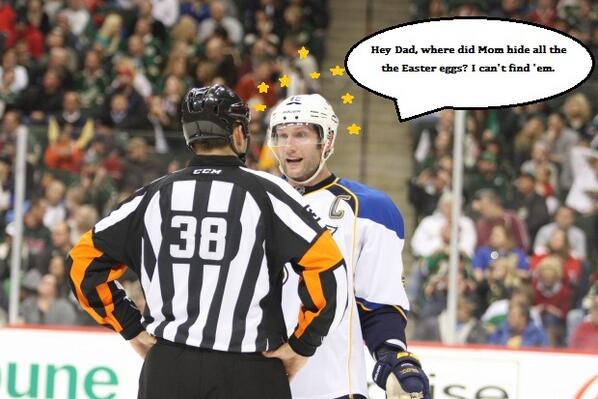 notthelemonhead's tweet photo. Reports indicate St. Louis Blues forward David Backes is currently reliving Easter Sunday, 1995. #chicagoblackhawks http://t.co/IYbyn1hKW5