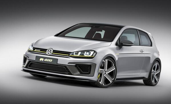 CARandDRIVER's tweet photo. HELLS YES: Mega-burly, 395-hp @VW Golf R 400 concept will be built! http://t.co/dbGUTOxooN http://t.co/hB2E2tOp99