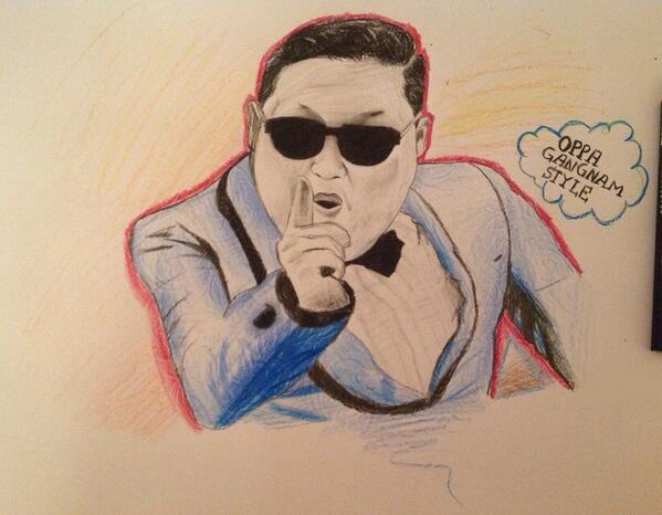 PSYGentIeman's tweet photo. @psy_oppa 
Look I drew a pic of you today~ :3
Happy Easter father. 
Sorry that I made you look funny... http://t.co/ugdDILDQkx