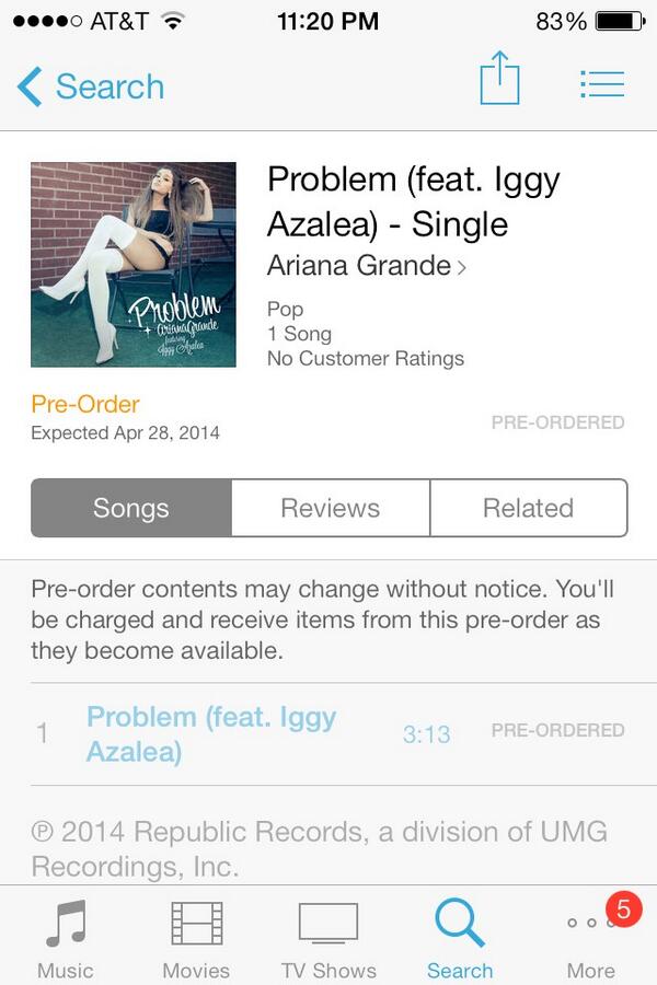 ehhhvita's tweet image. @ArianaGrande LITERALLY THREW A FIT TO GET MY MOM TO PUT MONEY ON MY ITUNES #7DaysUntiIProblem #PreOrderProblem