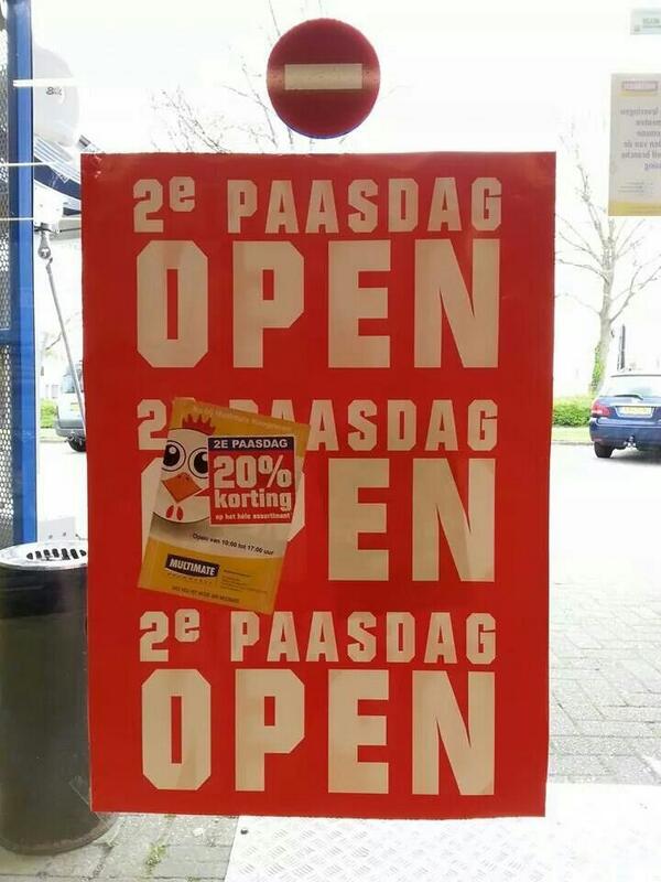multimate7902's tweet image. Wij zijn vandaag open van 10.00 tot 17.00 uur. 20% korting op het gehele assortiment. Zie voorwaarden in de bouwmarkt
