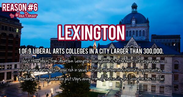 Reason #6 to #beaPioneer: Lexington. Being in the middle of a city has its perks. From food to entertainment, #gotIt.