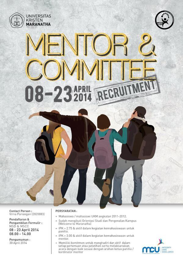 Mentor &amp; Committee Recruitment | Pendaftaran hny sampai tgl 23 April 2014 | Daftar yuk tmn2. :)