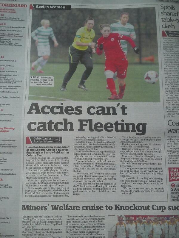 accieswfc's tweet image. Still time to see @KirstinMcGuire1 in this week&apos;s @HamAdSport1 #greatsupport #localcoverage