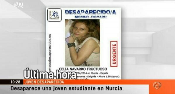 antena3com's tweet photo. La Guardia Civil busca a una joven alicantina desaparecida en Jueves Santo http://t.co/WvAK2iUBql http://t.co/usNpNCwBPb