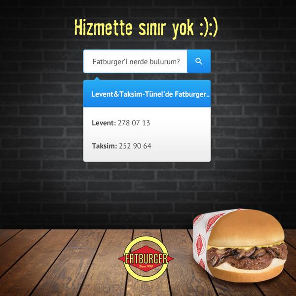 FatburgerTR's tweet photo. Eğer yolun Fatburger’e düşmezse üzülme, sen ara biz geliriz... : ) #Fatburger http://t.co/eCh1DzgX6H
